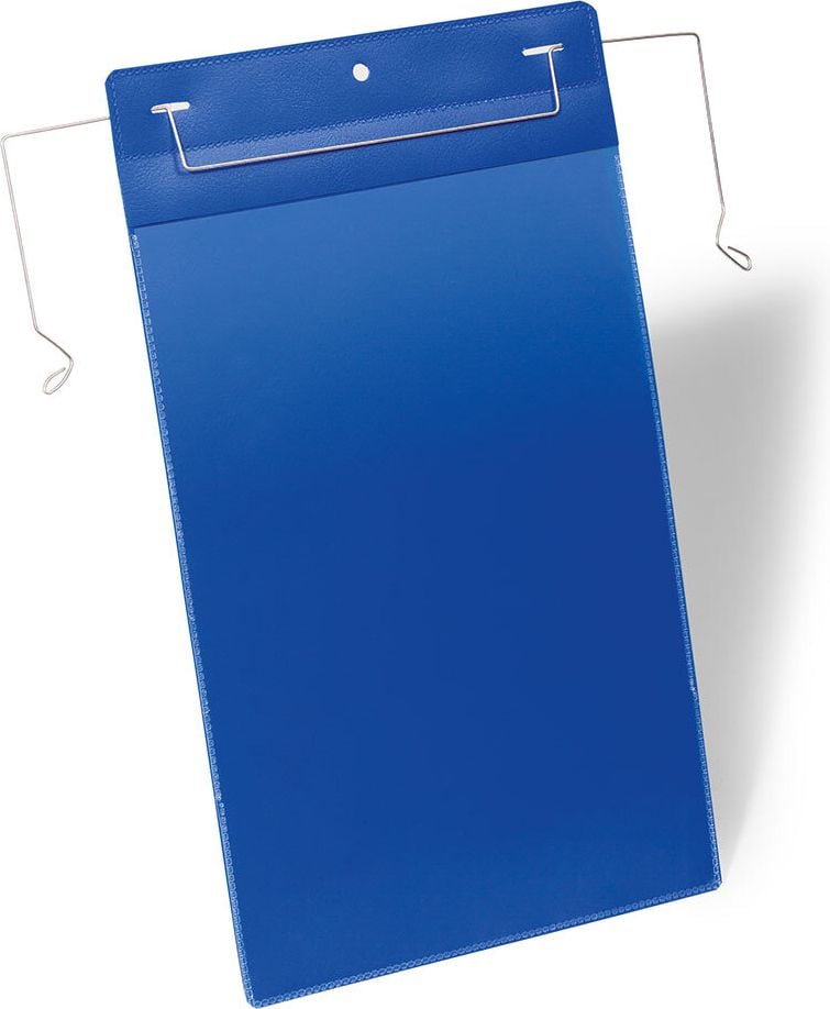 Gitterboxtaschen Durable Drahtbügeltasche 1753, 210x297mm (A4 hoch), Drahtbügel, farbig, Pack 50 Stück, dunkelblau