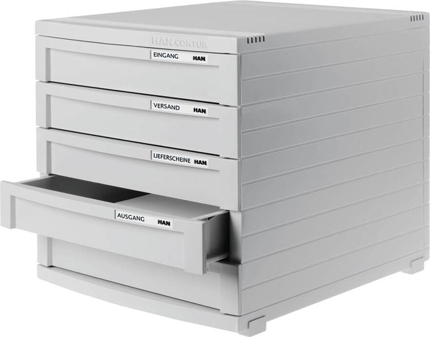 Schubladenbox HAN CONTUR 1505, für A4, 5 geschlossene Schubladen, Polystyrol, schwarz
