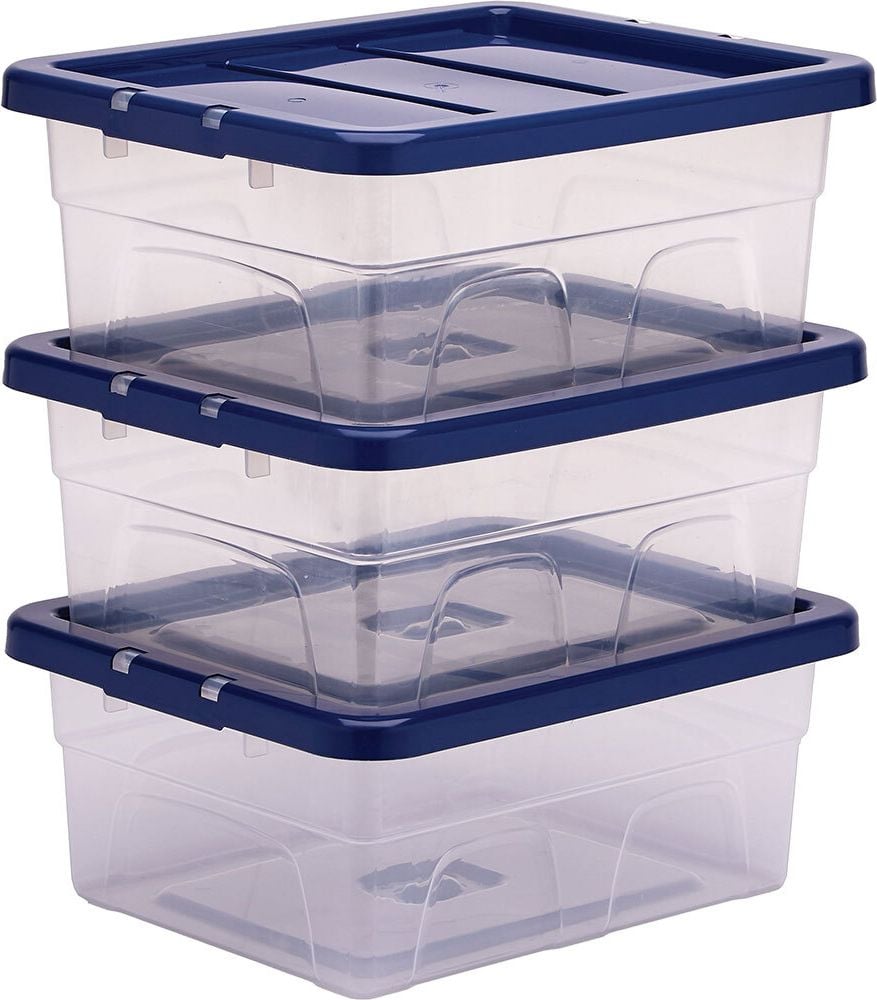 Aufbewahrungsboxen Bankers Box Plastic Storage 100135770, 15 Liter, 100% BPA-freiem Polypropylen, mit Deckel, transparent