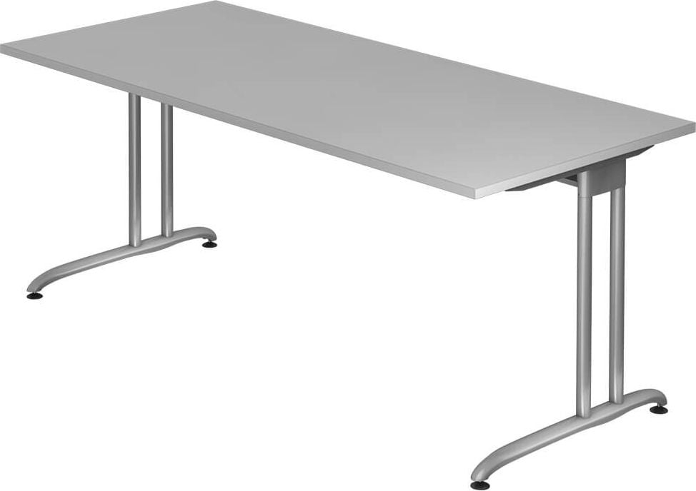 Schreibtisch Hammerbacher BS19, 180x72x80cm (BxHxT),
rechteckig, C-Fuß, grau
