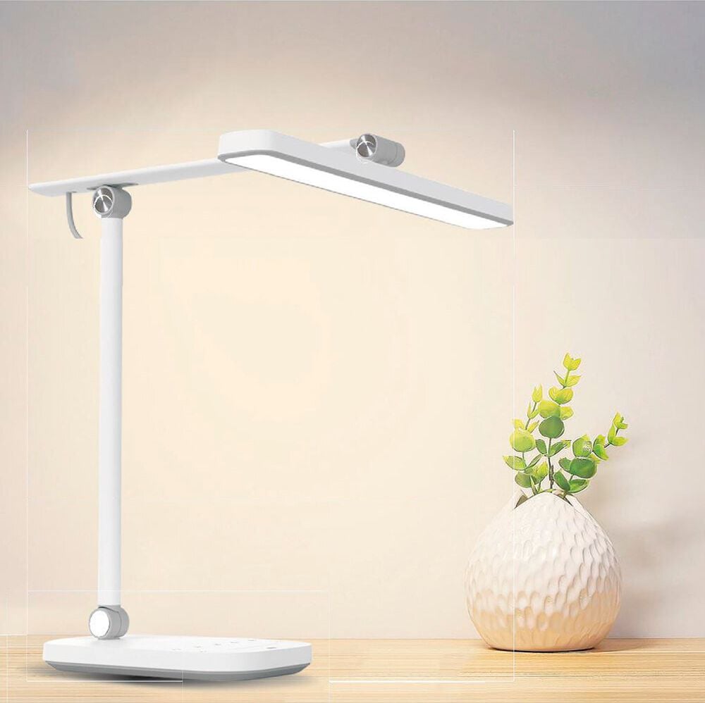 LED-Schreibtischleuchte Unilux PURELINE 400165091, 13 W LED (warmweiß-tageslichtweiß), 1357lm, stufenlos dimmbar, 3 Farbtemperaturstufen, Helligkeitssensor, Standfuß, weiß