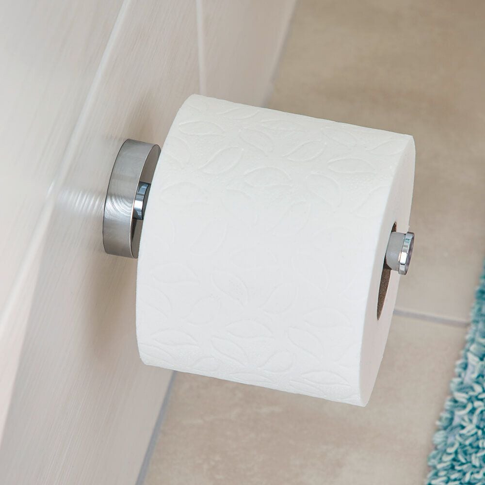 Toilettenpapierhalter Tesa SMOOZ 40328-00000-00, 5x12,5x5cm (BxHxT), für 1 Ersatz-Kleinrolle,
hochglanzverchromtes Metall, chrom