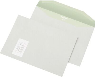 Kuvertierumschläge C4 Envirelope, 229x324mm, Fenster, weiß, innenliegende
Seitenklappen, Pack 500 Stück