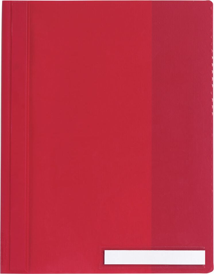 Schnellhefter Durable A4 Überbreite 2510, Hartfolie, transparenter Vorderdeckel,
Innentasche, rot