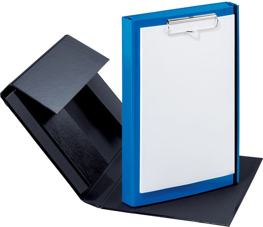 Klemmbretter Pagna Duobox 24011, A4, Innentasche, mit Klemme am Vorderdeckel,
Pappe laminiert, blau
