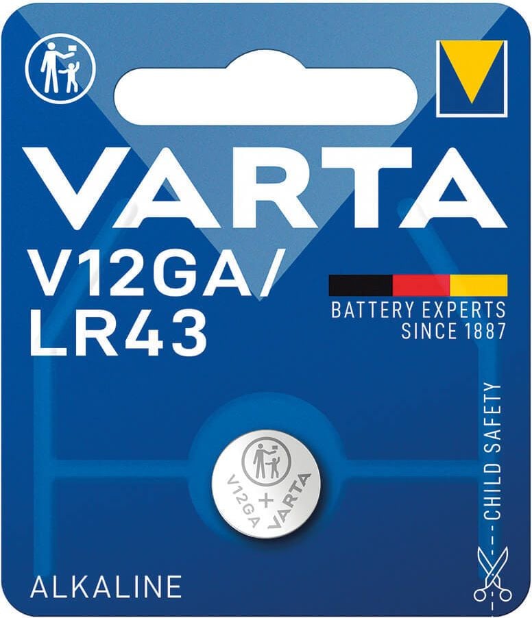 Knopfzellen Varta Alkaline Special V12GA/LR43 Typ 4278, 1,5 Volt, 120mAh