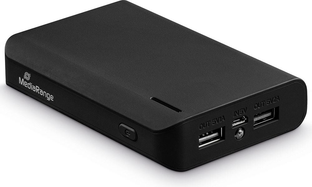 Powerbank MediaRange MR752, 8.800mAh, 2x USB-A, Ladekabel, mit
LED-Taschenlampe, schwarz