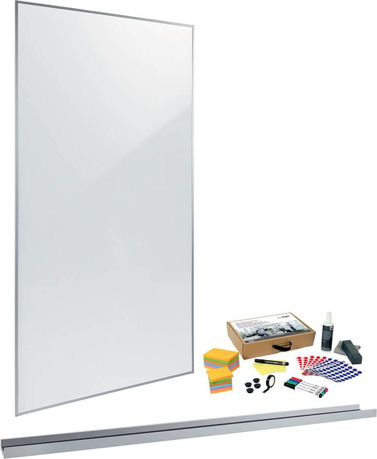 Whiteboard Sigel Meet up Bundle Wall rail MUB05, 90x180cm, lackiert, trocken abwischbar,
freistehend/Wandanlehnung