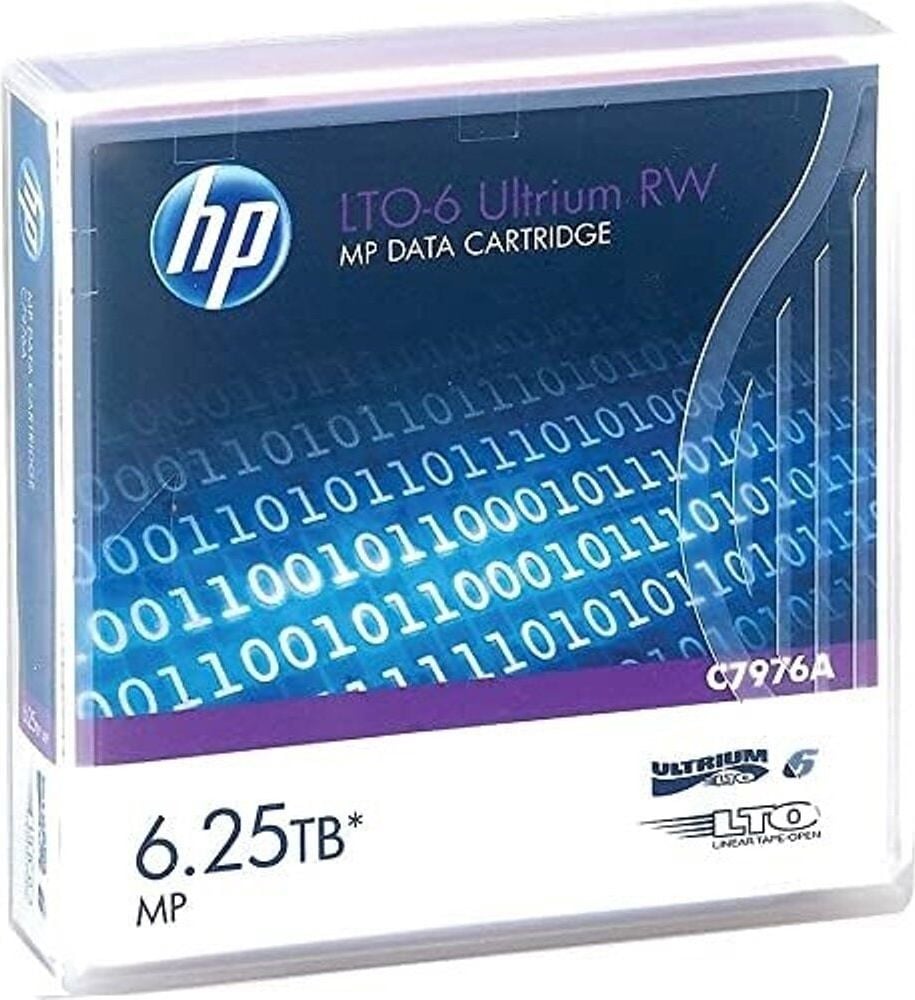 Cartridge HPE LTO-6 Ultriumband C7976A, Speicherkapazität: 2,5 TB / 6,25 TB, Datenübertragungsrate: 400 MB/s
