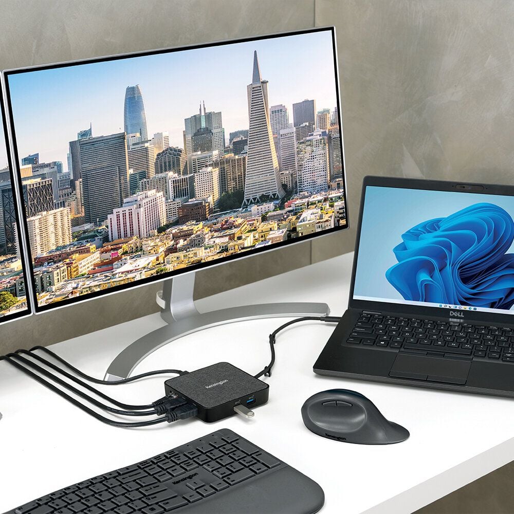 Dockingstation Kensington MD120U4 K32850WW, USB-C 3.2, für bis zu 2 USB-A-Geräte, HDMI,
Ethernet, 100W Power Pass Through