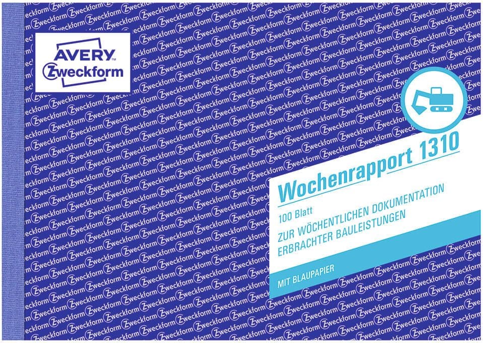 Wochenrapport Zweckform 1310, DIN A5 quer, Block 100 Blatt