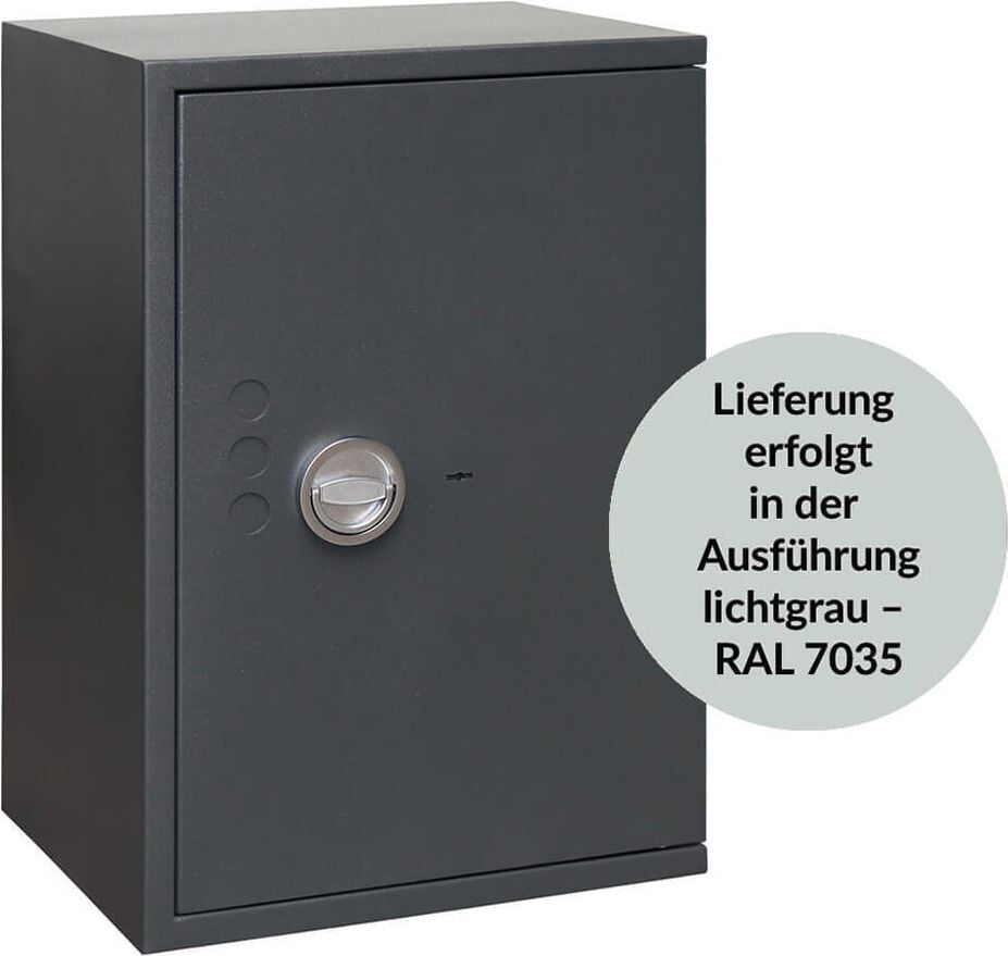 Wertschutzschrank Format Lyra 2, 40,5x40x42cm, 52kg, Widerstandsgrad 1, EN
1143-1 zertifiziert, 31 Liter Volumen, hellgrau