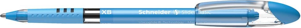 Kugelschreiber Schneider Slider Basic XB 1512, Einweg, Strichbreite XB ca. 0,7mm, Kappe, Schaftfarbe = Schreibfarbe, hellblau