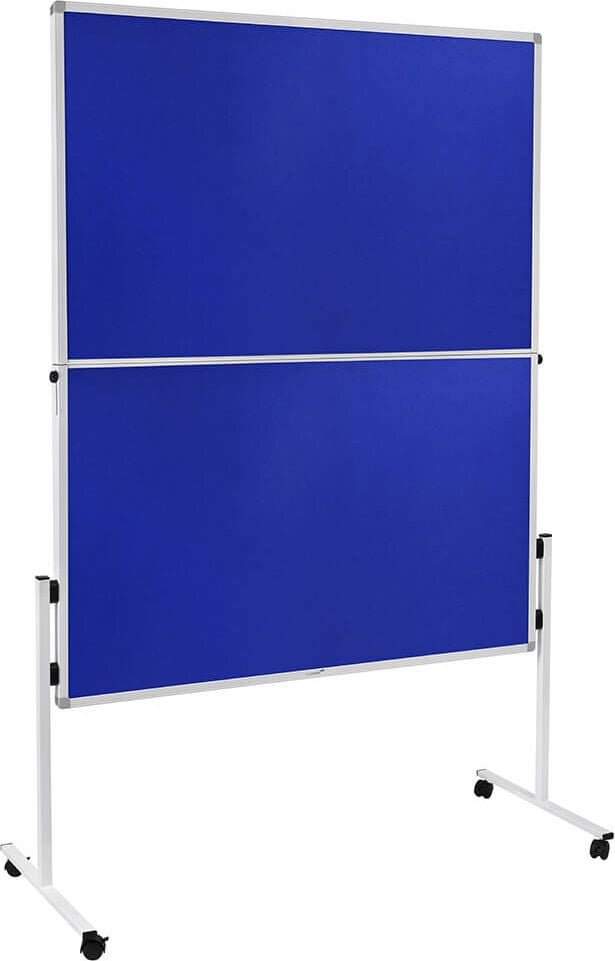 Moderationstafeln Legamaster Economy klappbar, Tafel: 150x120cm (HxB), klappbar, pinnbarer
Filz farbig, Standfuß mit Rollen, blau