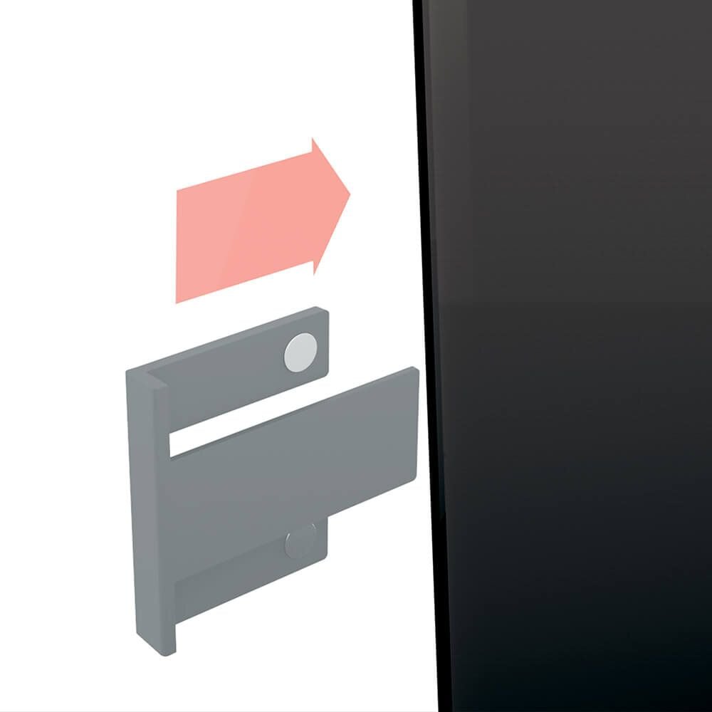 Glasboard-Ablagefach Sigel GL803, 160x54x43mm, Kunststoff, mit magnetischem Clip, anthrazit, anthrazit