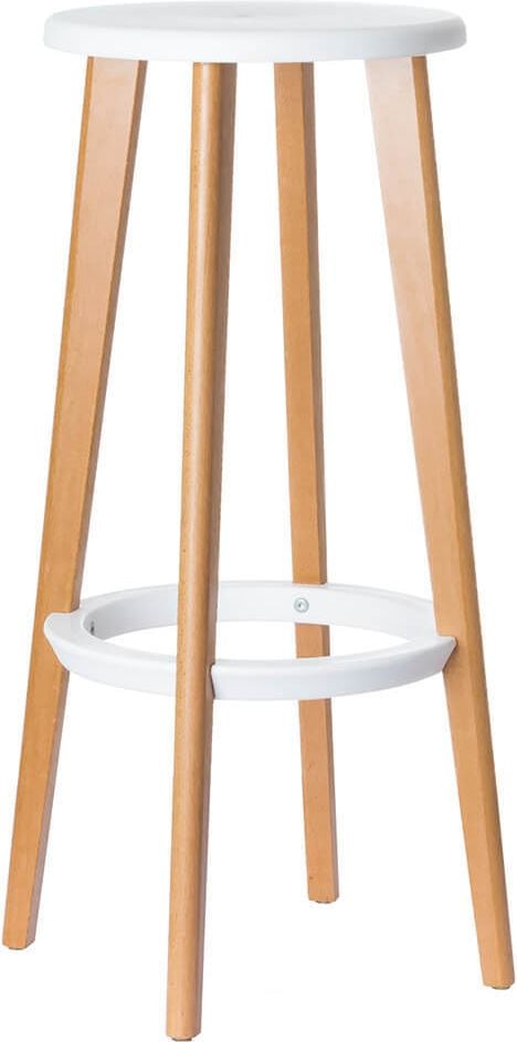 Barhocker Paperflow Woody THWOOD.23, 76cm Sitzhöhe, 4-Bein-Gestell, Set 2 Stück, weiß