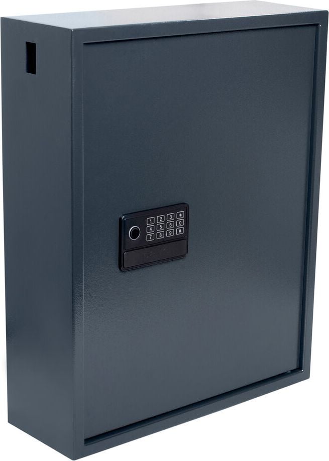 Schlüsselschrank pavo High Security Advanced 8025169, für 150 Schlüssel, Elektronik-Zahlenschloss und Fingerabdruck, Einwurfschlitz, dunkelgrau