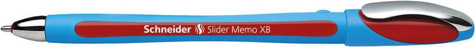 Kugelschreiber Schneider Slider Memo XB 1502, Einweg, Strichbreite XB ca. 0,7mm, Kappe mit Clip, rot