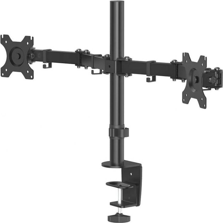 Monitorhalter Hama FULLMOTION Doppelarm 118491, 2 Arme, Tragfähigkeit bis zu 8 kg pro
Schwenkarm, höhen- und tiefenverstellbar,
Klemmhalterung, schwarz