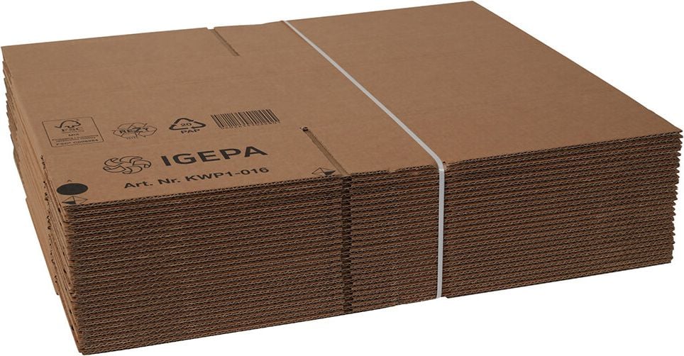 Versandkarton FEFCO 0201 KWP1-016, 320x230x230mm (LxBxH), braun, ein
Höhenriller, Pack 25 Stück