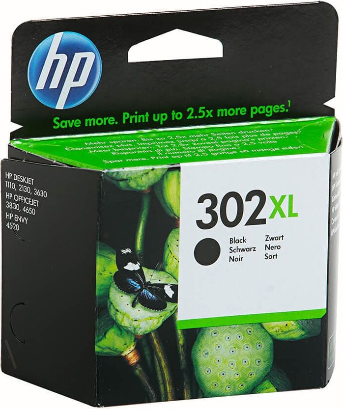 HP Tintenpatrone F6U68AE Nr. 302XL, schwarz, 480 Seiten