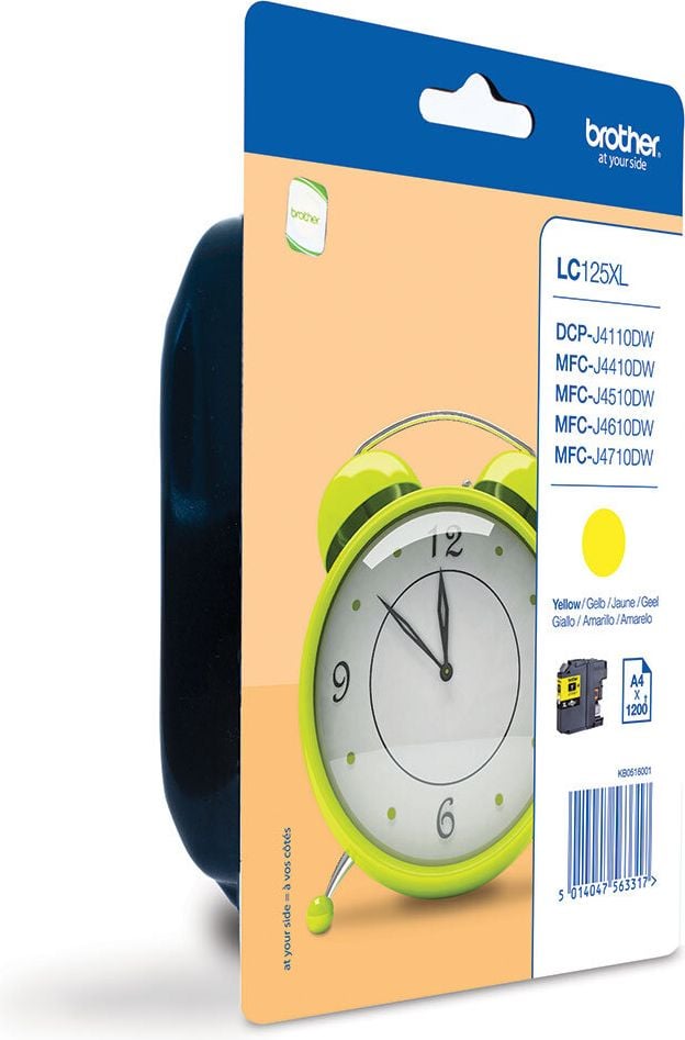 Brother Tintenpatrone LC-125XLY, yellow, 1.200 Seiten