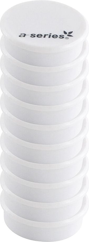 Magnete a-series AS1687, 38mm Durchmesser, 1500g Tragfähigkeit, Pack 10 Stück, weiß