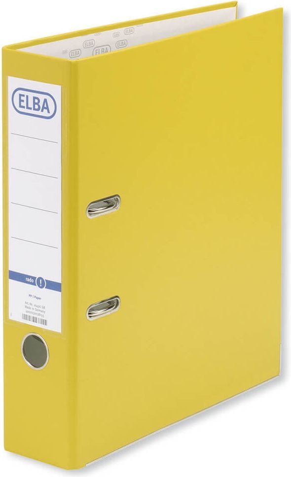 Ordner A4 Elba smart Pro 10456, 80mm, PP, A4, 8cm Rücken, PP-Folie, gelb