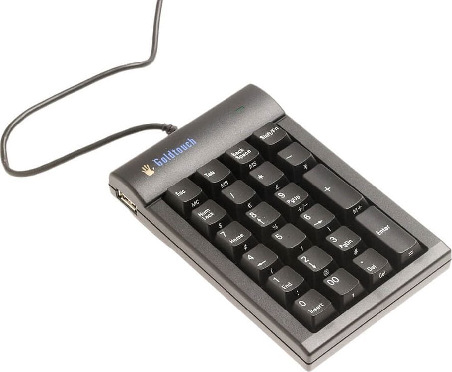 Ziffernblock BakkerElkhuizen Goldtouch BNEGTBNUM, für Goldtouch Adjustable 2, USB, für Links-
und Rechtshänder, schwarz
