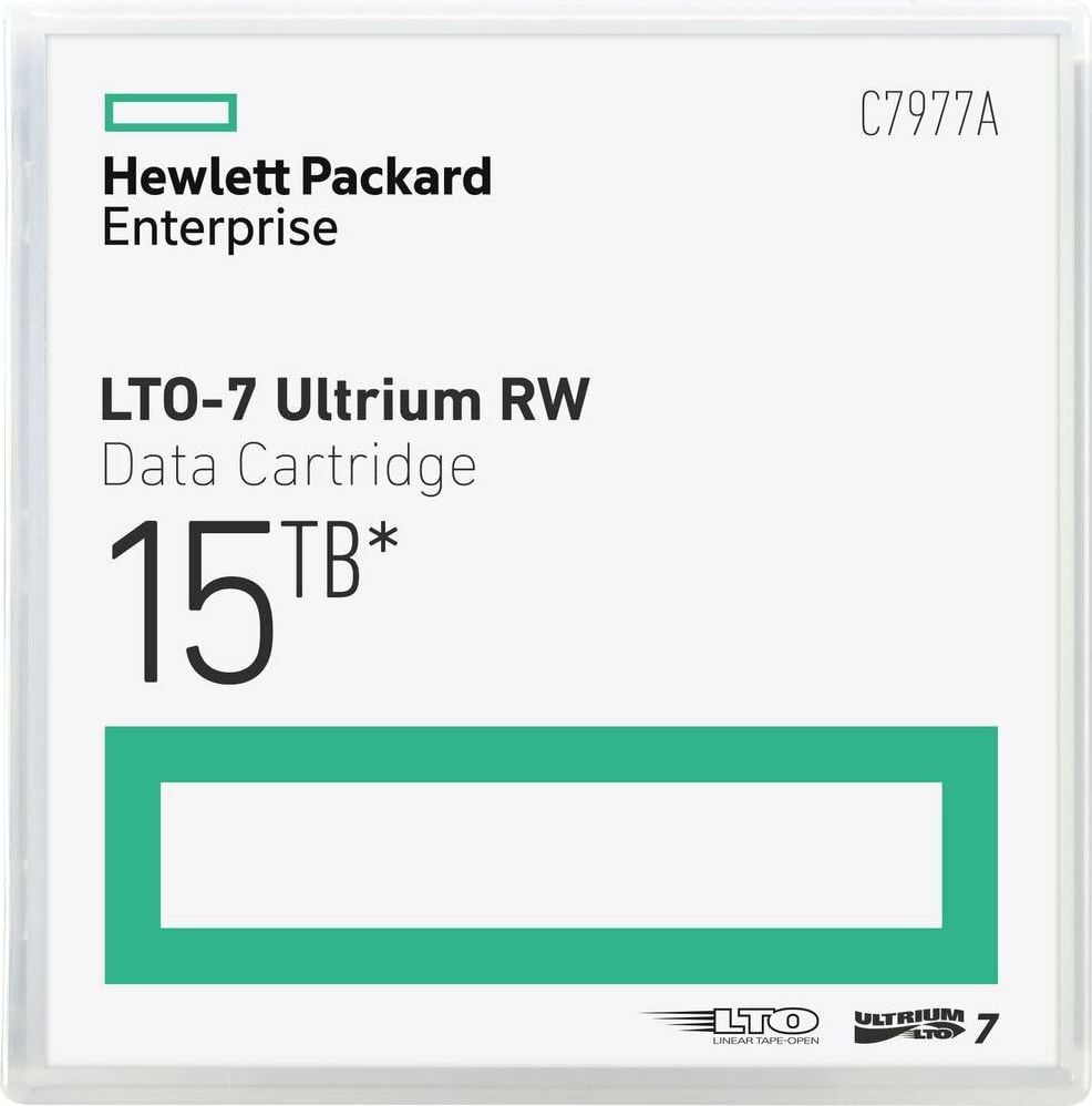 Cartridge HPE LTO-7 Ultriumband C7977A, Speicherkapazität: 6 TB / 15 TB, Datenübertragungsrate: 700 MB/s