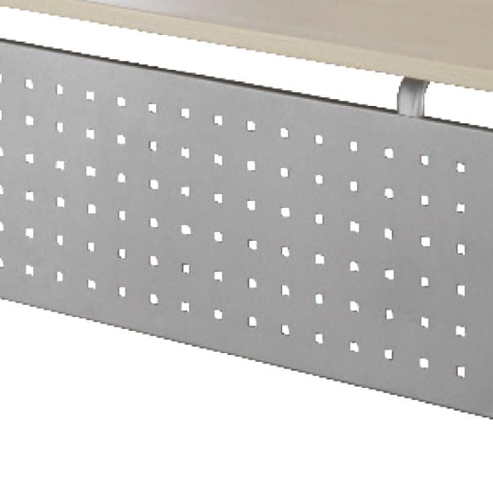 Schreibtisch Geramöbel C Fuß Flex S-618146, 180x72x80cm (BxHxT), rechteckig, C-Fuß silber, ahorn