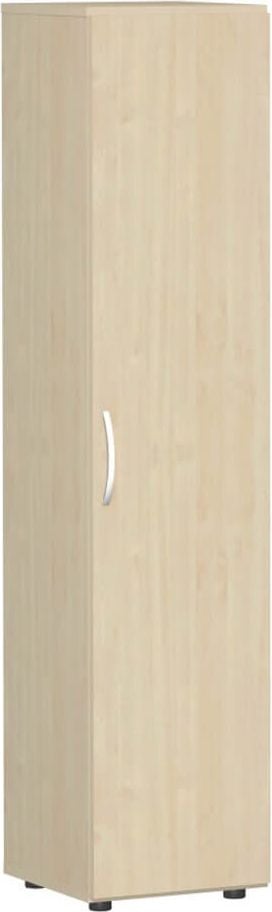 Aktenschrank Geramöbel Flex S-345100, 40x180,8x42cm (BxHxT), 1 Flügeltür, 4
Fachböden, 5 Ordnerhöhen, Bogengriff, ahorn