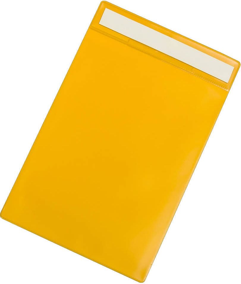 Kennzeichnungstaschen tarifold Kennzeichnungshülle 16800, A4 hoch, selbstklebend, PVC, Pack 10 Stück, gelb