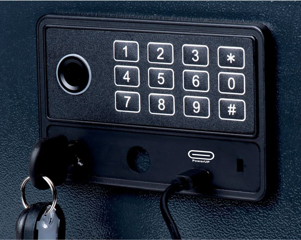 Schlüsselschrank pavo High Security Advanced 8025169, für 150 Schlüssel, Elektronik-Zahlenschloss und Fingerabdruck, Einwurfschlitz, dunkelgrau