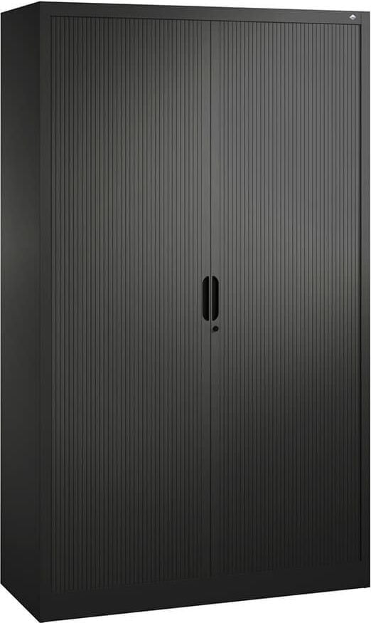 Aktenschrank CP Omnispace 3203-00, 120x198x42cm (BxHxT), 2 Querrollläden,
4 Fachböden, 5 Ordnerhöhen, anthrazit