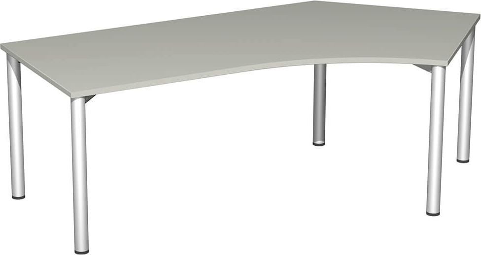 Winkelschreibtisch Geramöbel 4 Fuß Flex S-550316, 216,6x72x113cm (BxHxT), 135 Grad Winkel
rechts, 5-Fuß silber, hellgrau