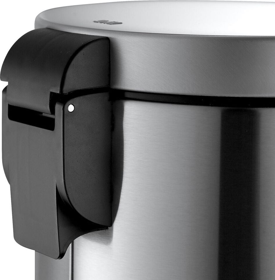 Tret-Abfallsammler EKO Serene, 5 Liter, Metall-Inneneimer, feuerfest,
Soft-Close-Deckel, silber