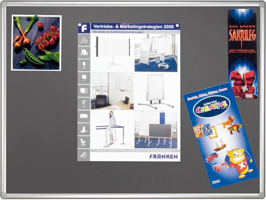 Stellwand Franken PRO PTD8305, 180x120cm, Filztafel, grau