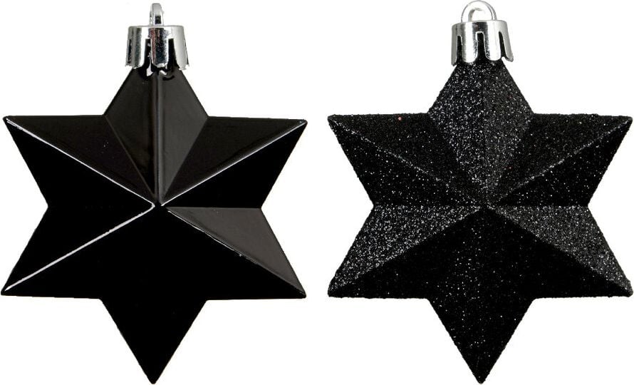 Weihnachtskugeln DECORIS Stern 28474, 9x12,3x9cm (BxHxT), Polystyrol, schwarz, Pack
12 Stück, schwarz