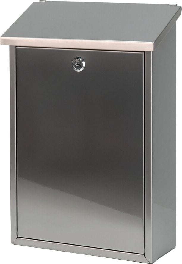 Briefkasten V-Part Toledon, 400x270x120mm (HxBxT), Edelstahl matt, silber