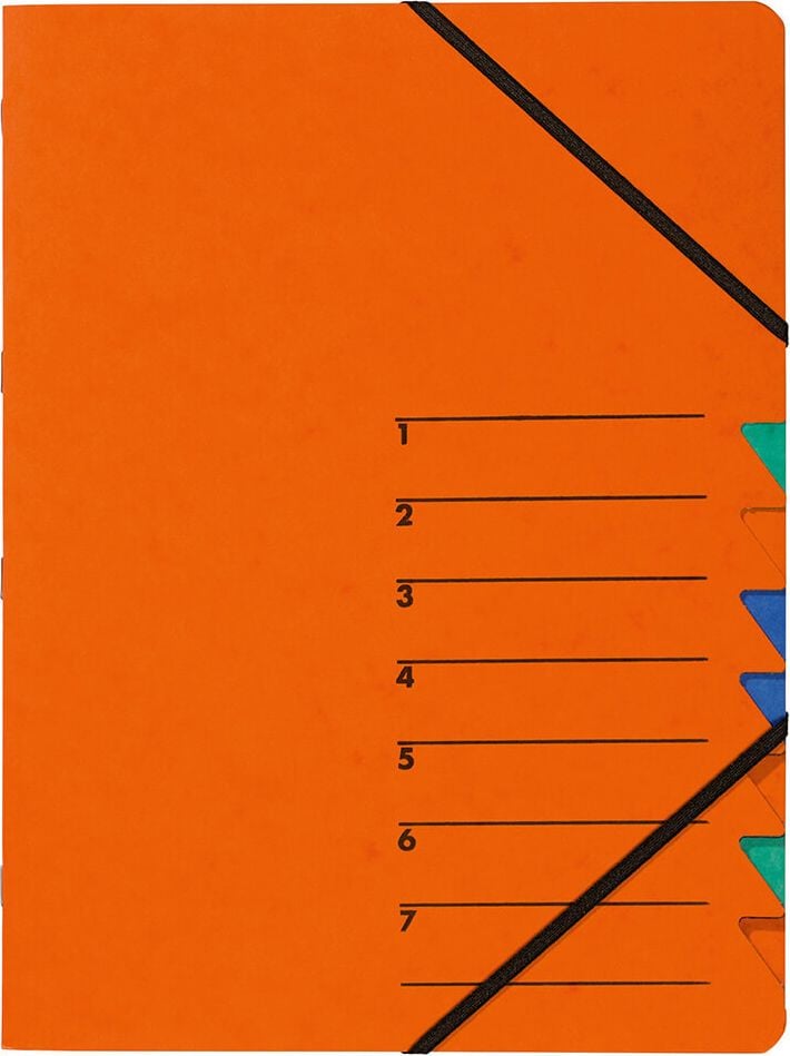 Ordnungsmappen Pagna Easy 24061, A4, 7 Fächer, Pressspan, orange