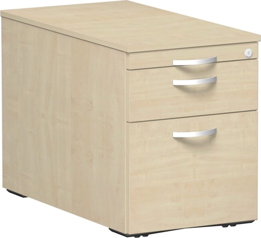 Rollcontainer Geramöbel S-530352, 43,8x80x56,5cm (BxTxH), 2 Schübe,
Metallbogengriff, ahorn