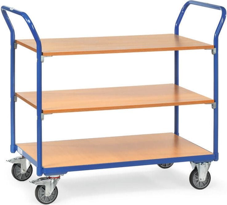 Transportwagen fetra Tischwagen 1800, 85x50cm Ladefläche, 3 Böden, bis 300kg