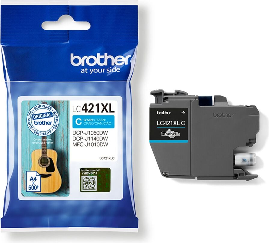 Brother Tintenpatrone LC-421XLC, cyan, 500 Seiten