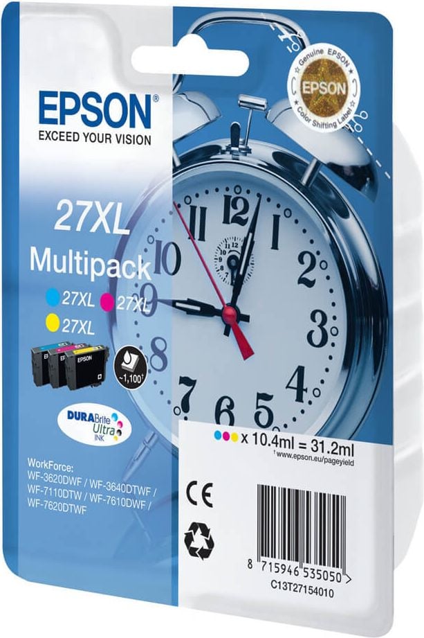 Epson Tintenpatrone T2715 27XL, Multipack, je 1 x yellow, magenta, cyan, (je
10,4ml)
