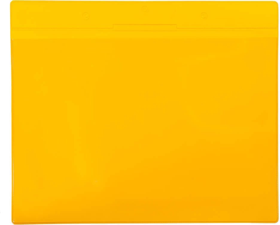 Gitterboxtaschen tarifold Kennzeichnungshülle 16104, A4 quer, variable Befestigung, PVC,
Pack 10 Stück, gelb