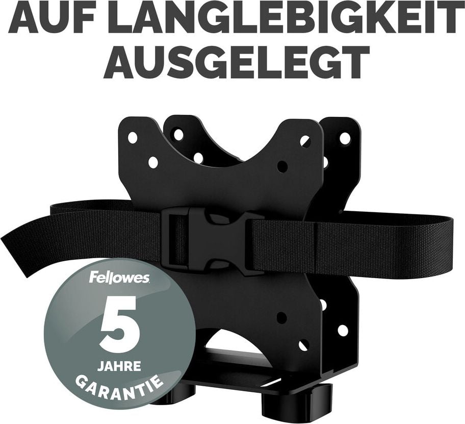 Computerhalterung Fellowes VESA Thin Client Holder, für Client oder CPU, max. Tragkraft 5 kg,
17-70mm, Befestigung an Monitorarm oder
Schreibtisch, schwarz