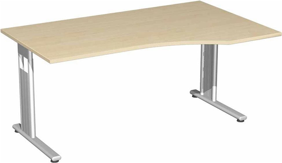Schreibtisch Geramöbel C Fuß Flex S-618305, 180x72x100cm (BxHxT), Freiform rechts, C-Fuß
silber, weiß
