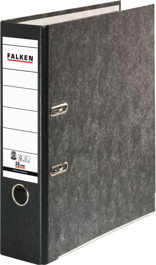 Ordner A4 Falken Recycling 80024, 80mm, farbiger Rücken, A4, 8cm Rücken, farbiger Rücken, schwarz