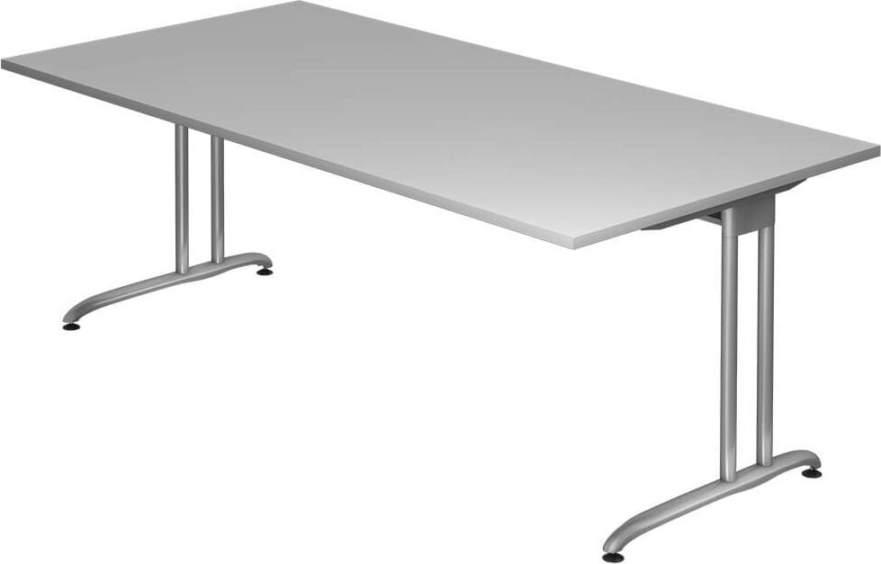 Schreibtisch Hammerbacher BS2E, 200x72x100cm (BxHxT),
rechteckig, C-Fuß, grau